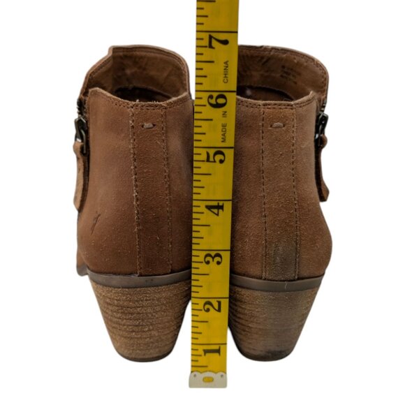 Frye Judith Suede Leather Booties Womens Brown Double Zip Ankle Boots Size 8 - Picture 9 of 13